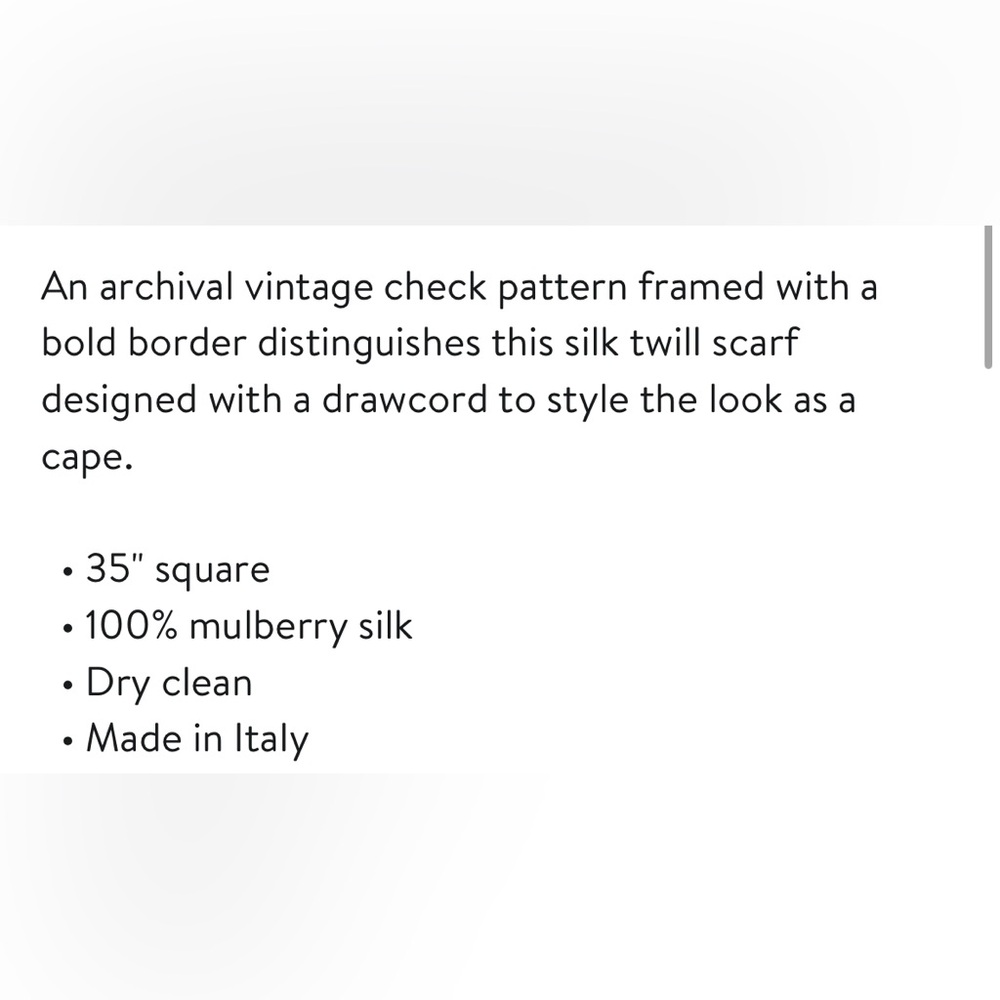 Burberry Vintage Check Drawcord Silk Scarf - Picture 6 of 8